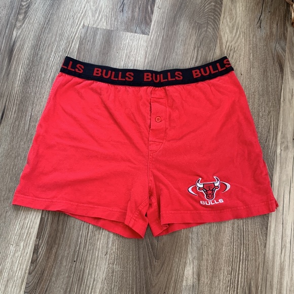 Chicago Bulls Boxer Pjs Shorts Pant Embroidered Basketball Team Logo Drawers - Picture 5 of 5
